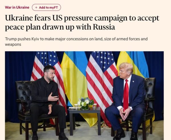 U.S. Peace Plan Pressures Ukraine