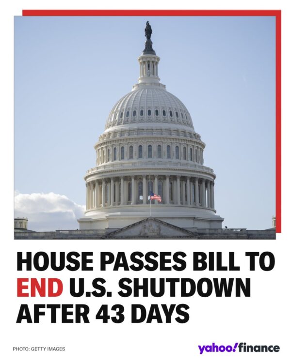 The House Passes Bill to End Government Shutdown After 43 Days