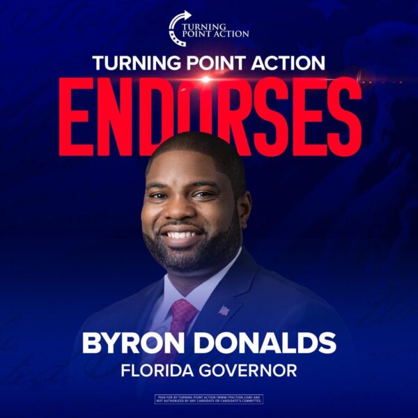 Byron Donalds Gains Turning Point Action Endorsement for Florida Governor Race